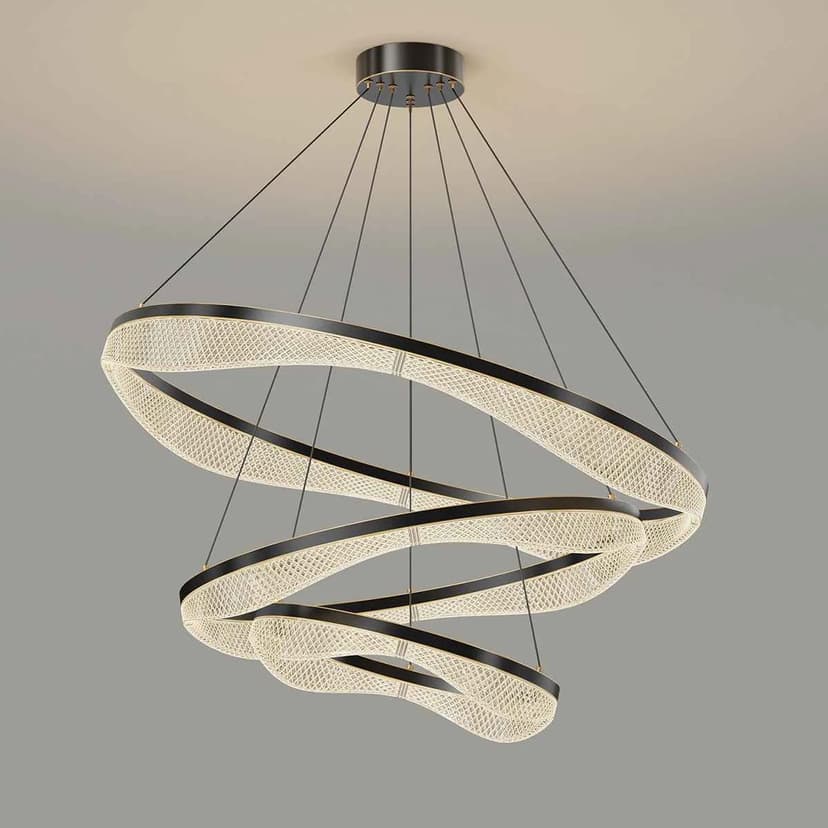 Three Tier Ring Chandelier with Acrylic LED Shades for Foyer（副本）